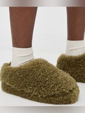 Apparis Olive Mischa Bouclette Slippers